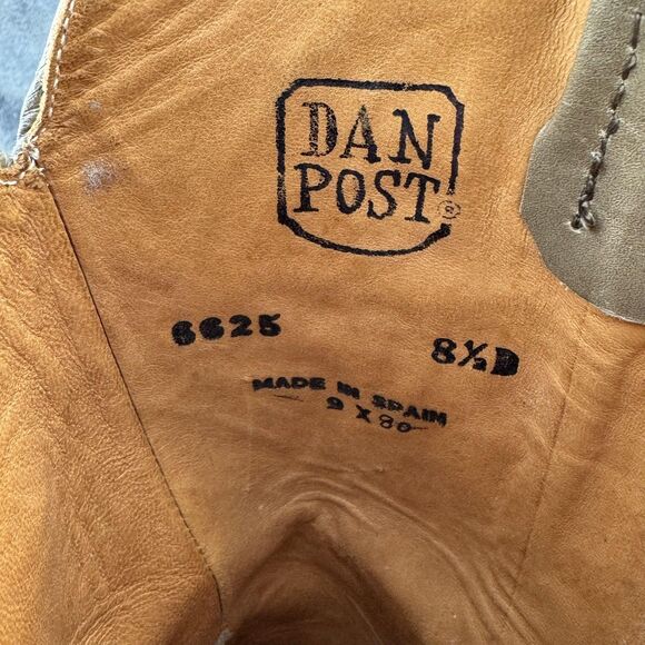 Dan Post Boots Mens Size 8.5D Gray Leather Western Cowboy Stitch Spain 8625 - Picture 12 of 12